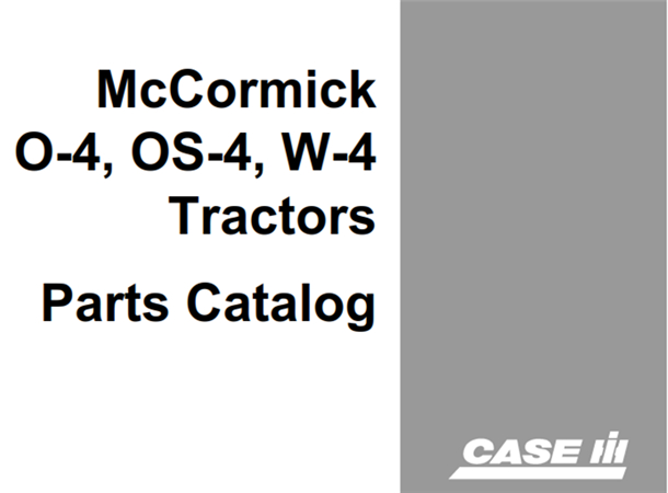 Case IH McCormick O-4, OS-4, W-4 Tractors Parts Catalog