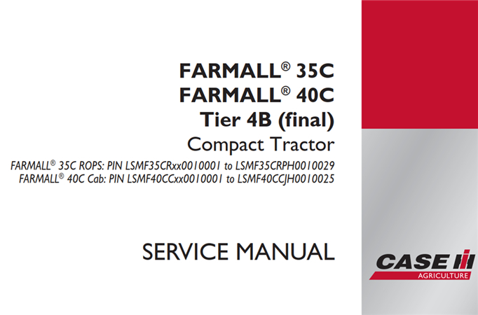 Case IH FARMALL 35C / FARMALL 40C Tier 4B (final) Compact Tractor