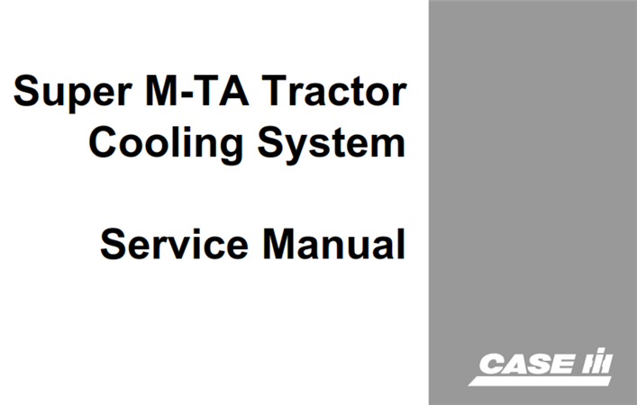 Case IH Super M-TA Tractor Cooling System Service Repair Manual