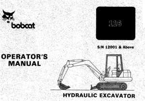 Bobcat 116 Hydraulic Excavator Operator's Manual