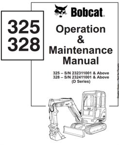 Bobcat 325, 328 Compact Excavator Operation & Maintenance Manual