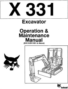 Bobcat X331 Excavator Operation & Maintenance Manual