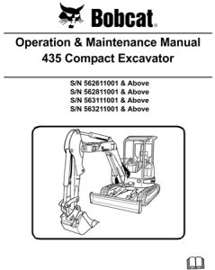 Bobcat 435 Compact Excavator Operation & Maintenance Manual