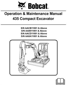 Bobcat 435 Compact Excavator Operation & Maintenance Manual