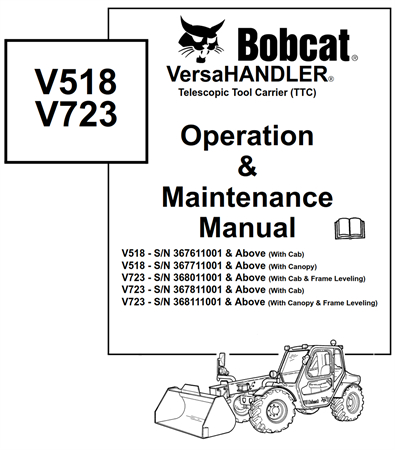 Bobcat V518 / V723 VersaHANDLER Telescopic Tool Carrier (TTC)