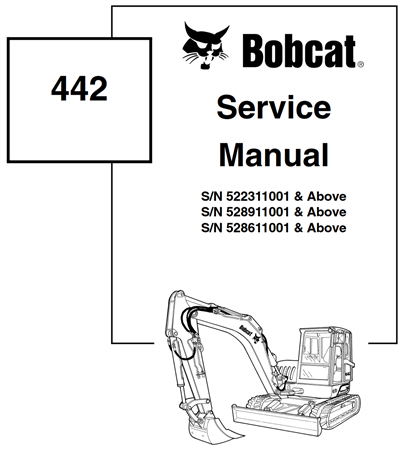 Bobcat 442 Compact Excavator Service Repair Manual