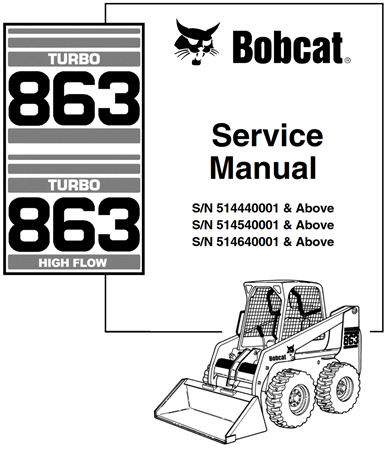 Bobcat Turbo 863, Turbo 863 High Flow Skid Steer Loader Service Repair