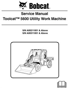 Bobcat Toolcat 5600 Utility Work Machine Service Repair Manual