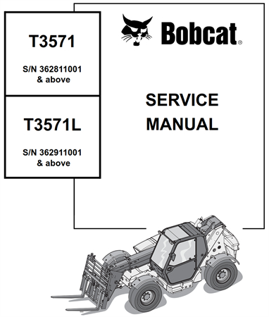 Bobcat T3571, T3571L Telescopic Handler Service Repair Manual