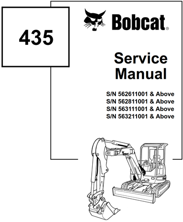 Bobcat 435 Compact Excavator Service Repair Manual