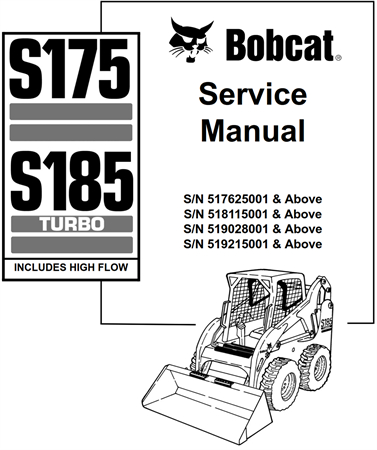 Bobcat S175, S185 Turbo (Includes High Flow) Skid-Steer Loader