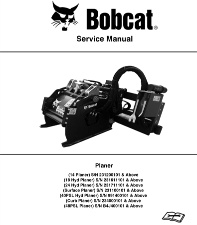 Bobcat 14, 18Hyd, 24Hyd, Surface, 40PSL, Curb, 48PSL Planer