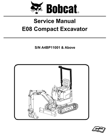 Bobcat E08 Compact Excavator Service Repair Manual