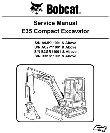 Bobcat E35 Compact Excavator Service Repair Manual