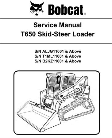 Bobcat T650 Compact Track Loader Service Repair Manual