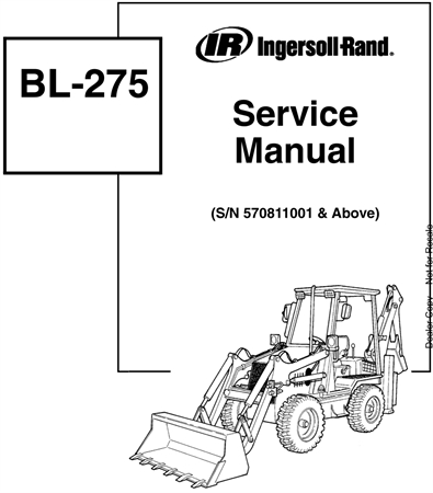 Ingersoll Rand BL275 Backhoe Loader Service Repair Manual