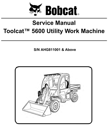 Bobcat Toolcat 5600 Utility Work Machine Service Repair Manual