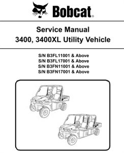 Bobcat 3400, 3400XL Utility Vehicle Service Repair Manual