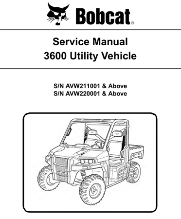 Bobcat 3600 Utility Vehicle Service Repair Manual