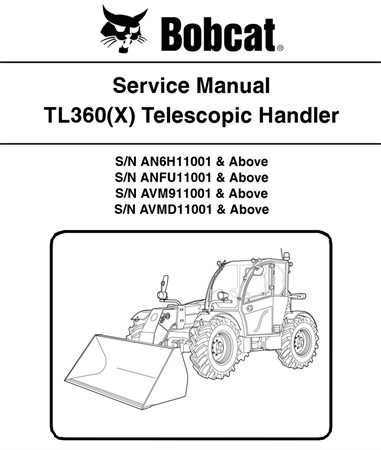 Bobcat TL360(X) Telescopic Handler Service Repair Manual