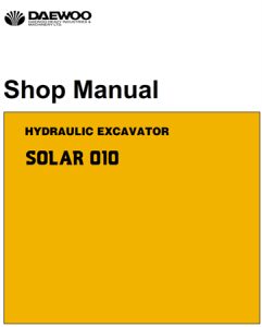 Daewoo SOLAR 010 Hydraulic Excavator Service Repair Manual