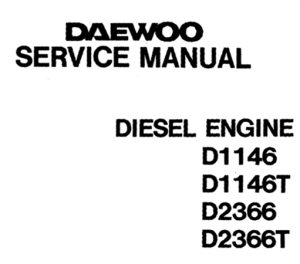 Daewoo D1146, D1146T, D2366, D2366T Diesel Engine Service Repair Manual