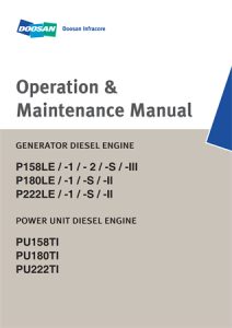 Doosan P158LE /P180LE /P222LE, PU158TI/ PU180TI/ PU222TI Series