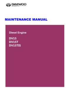 Doosan DV15, DV15T, DV15TIS Diesel Engine Maintenance Manual