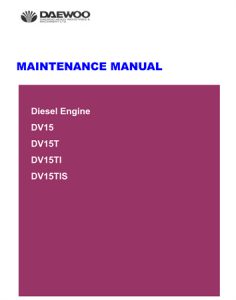 Doosan DV series Diesel Engines (DV15, DV15T, DV15TI, DV15TIS)