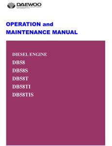 Daewoo DB58, DB58S, DB58T, DB58TI, DB58TIS Diesel Engines