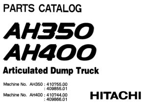 Hitachi AH350, AH400 Articulated Dump Track Parts Catalog