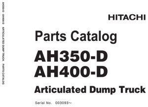 Hitachi AH350-D, AH400-D Articulated Dump Truck Parts Catalog