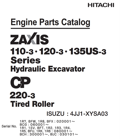 Isuzu 4JJ1-XYSA03 Engine Parts Catalog