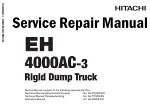 Hitachi EH4000AC-3 Rigid Dump Truck Service Repair Manual