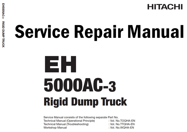 Hitachi EH5000AC-3 Rigid Dump Truck Service Repair Manual