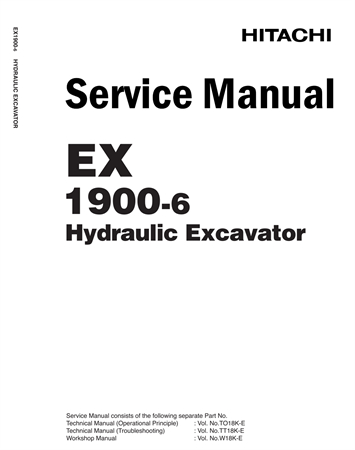 Hitachi EX1900-6 Hydraulic Excavator Service Repair Manual