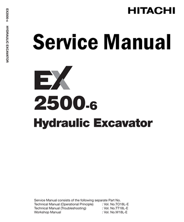 Hitachi EX2500-6 Hydraulic Excavator Service Repair Manual