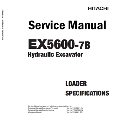 Hitachi EX5600-7B Hydraulic Excavator (Loader Specifications)