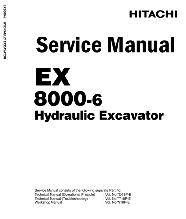 Hitachi EX8000-6 Hydraulic Excavator Service Repair Manual