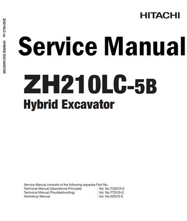 Hitachi ZH210LC-5B Hybrid Excavator Service Repair Manual