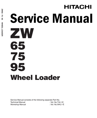 Hitachi ZW65, ZW75, ZW95 Wheel Loader Service Repair Manual