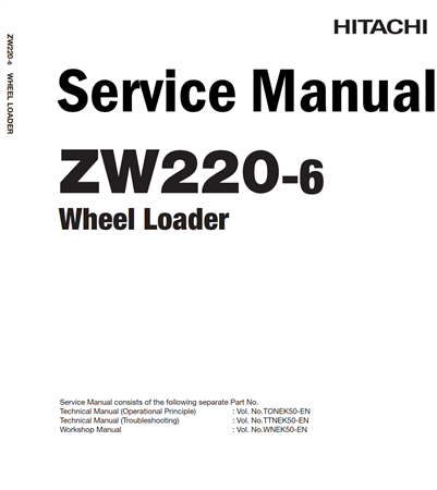 Hitachi ZW220-6 Wheel Loader Service Repair Manual