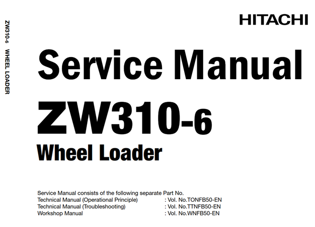 Hitachi ZW310-6 Wheel Loader Service Repair Manual