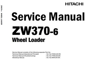 Hitachi ZW370-6 Wheel Loader Service Repair Manual