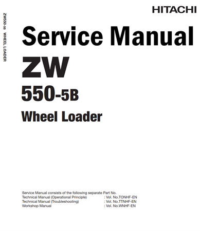 Hitachi ZW550-5B Wheel Loader Service Repair Manual