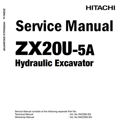 Hitachi ZX20U-5A Hydraulic Excavator Service Repair Manual