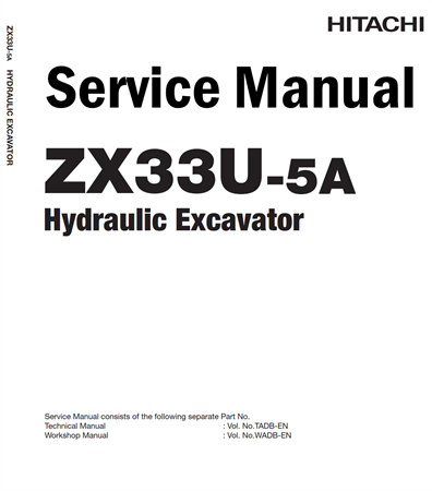 Hitachi ZX33U-5A Hydraulic Excavator Service Repair Manual