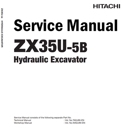 Hitachi ZX35U-5B Hydraulic Excavator Service Repair Manual