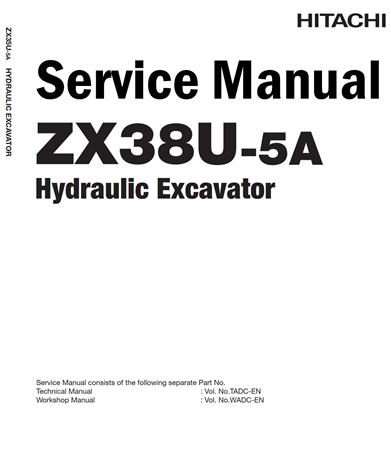 Hitachi ZX38U-5A Hydraulic Excavator Service Repair Manual