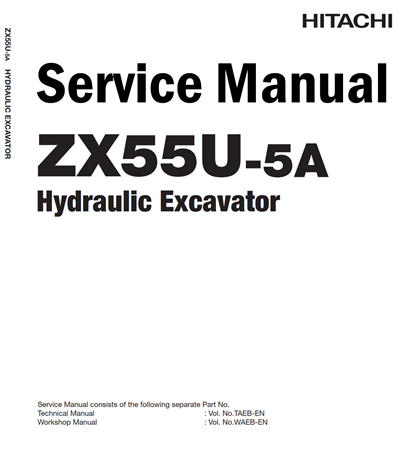 Hitachi ZX55U-5A Hydraulic Excavator Service Repair Manual